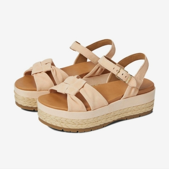 UGG Neusch Platform Sandal Peach Fuzz Suede - Picture 1 of 17